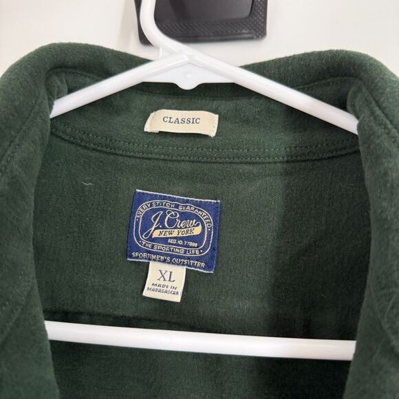 J.Crew Mens Heavyweight Chamois Work Shirt K1202 Cotton Long Sleeve Green SZ XL - Picture 4 of 13